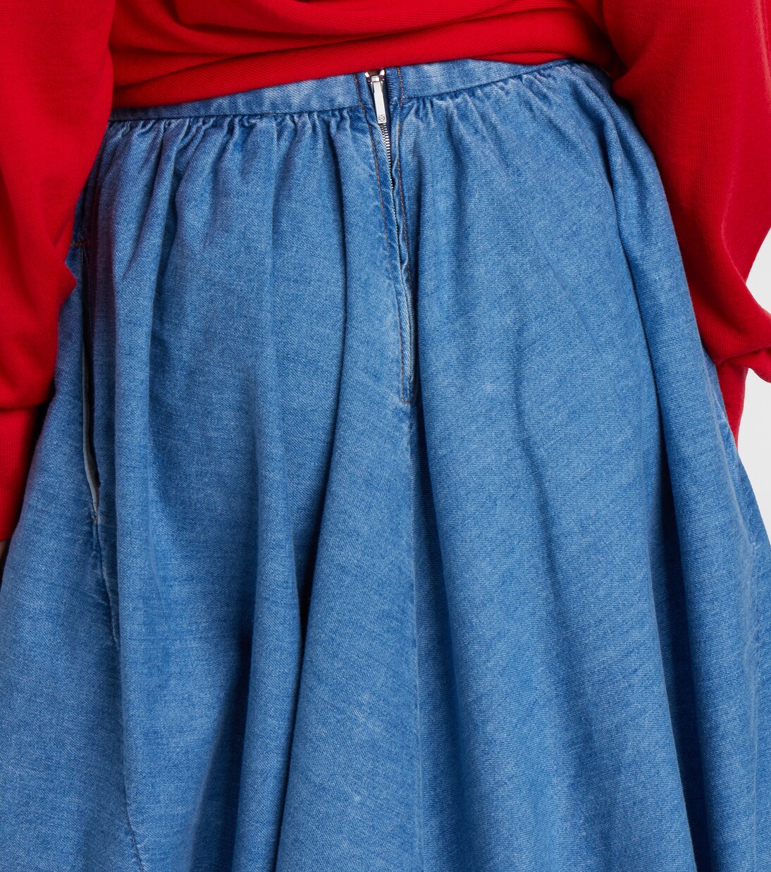 Asymmetrical denim midi skirt | Loewe