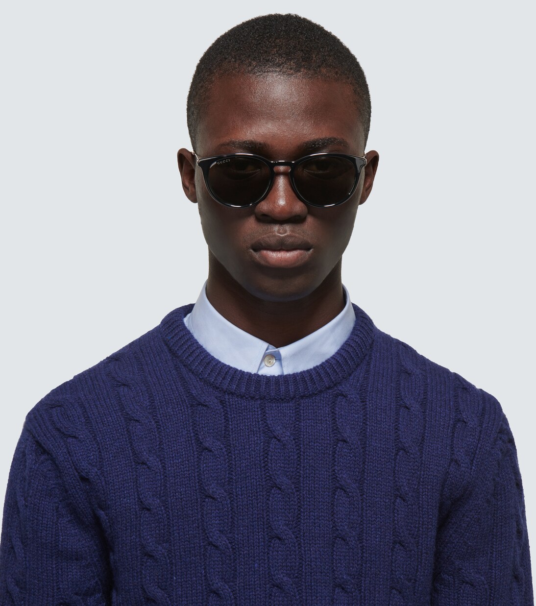 Round acetate and metal sunglasses | Gucci