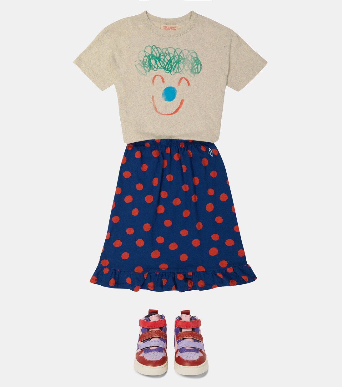 Jupe Sparrow en coton à pois | The Animals Observatory