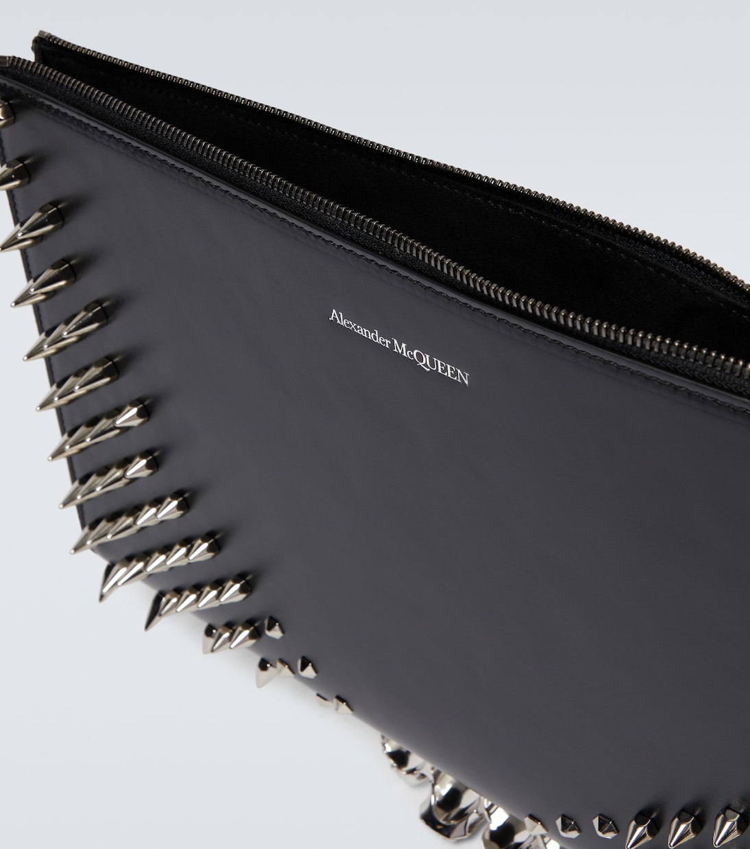 Four-Ring embellished leather clutch | McQueen