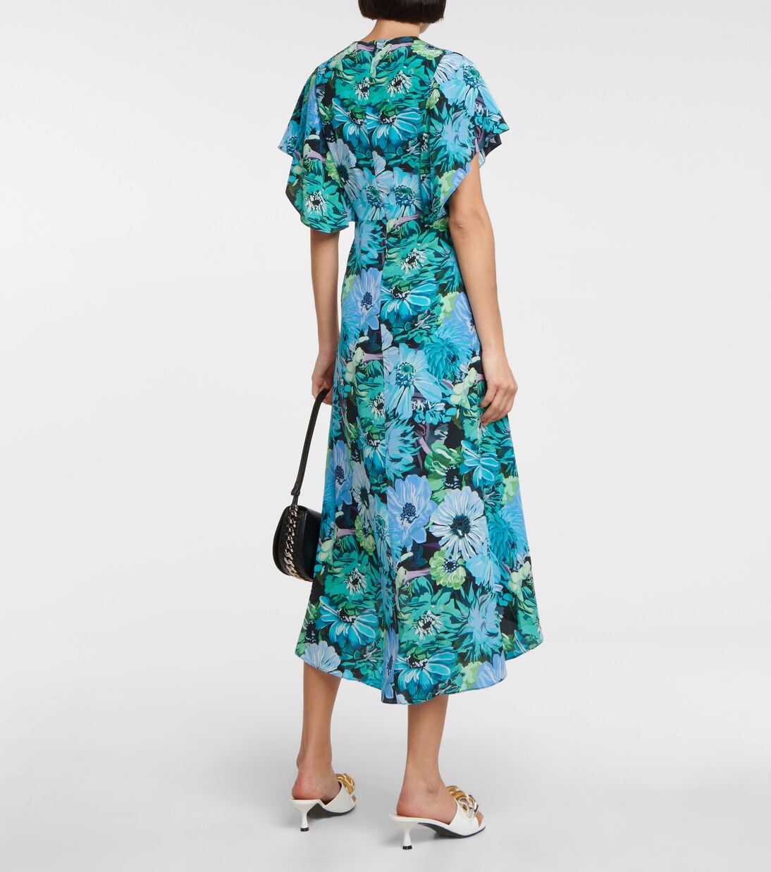 Robe longue en soie à fleurs | Stella McCartney