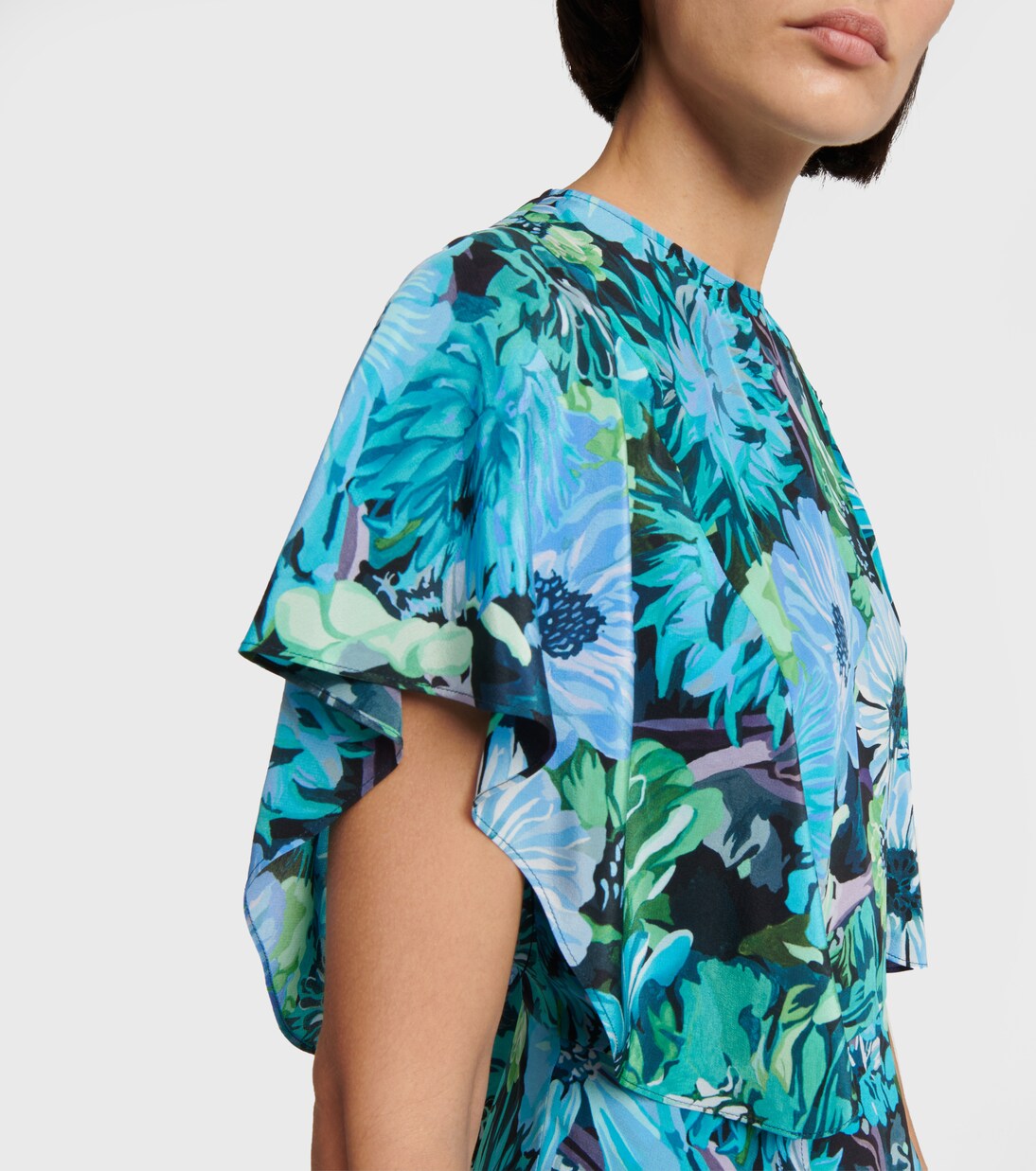 Robe longue en soie à fleurs | Stella McCartney