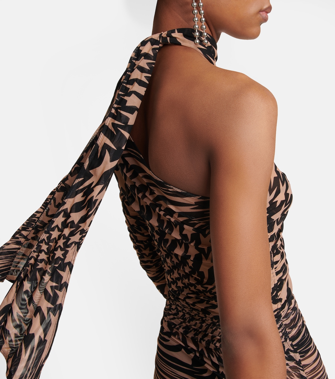 Printed cutout mesh minidress | Mugler