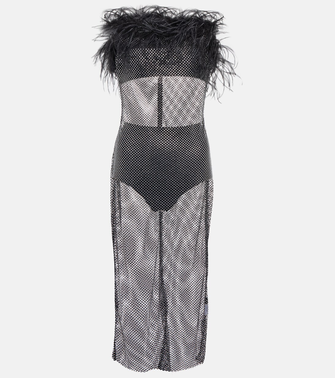 Robe midi à ornements et plumes | Giuseppe di Morabito