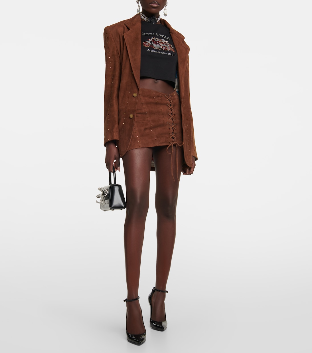 Minirock aus Veloursleder | Alessandra Rich