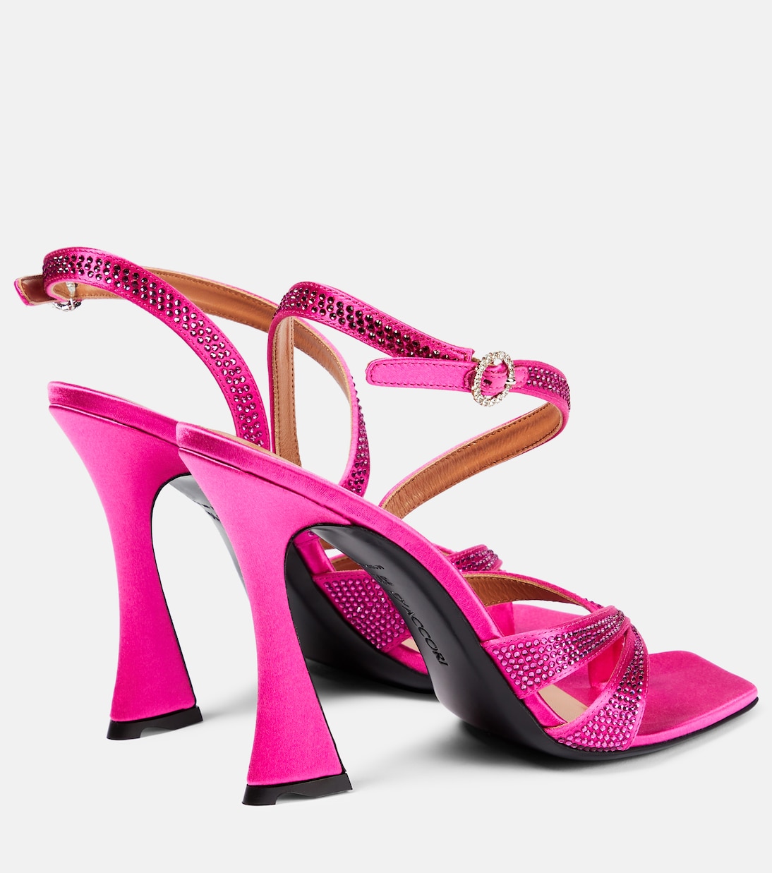 Sandalen Raya aus Satin mit Kristallen | D'Accori