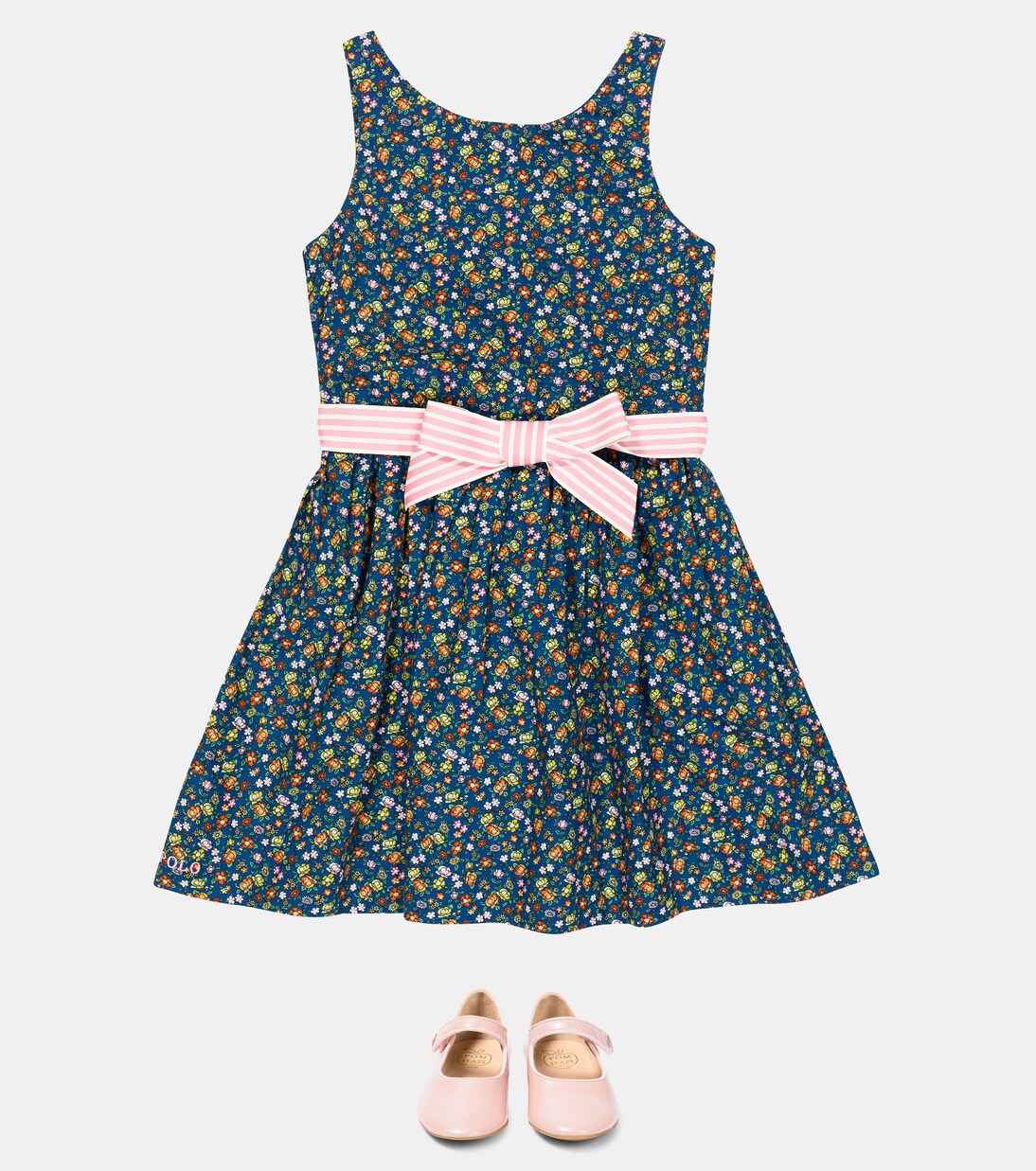 Bow-embellished floral cotton dress | Polo Ralph Lauren Kids