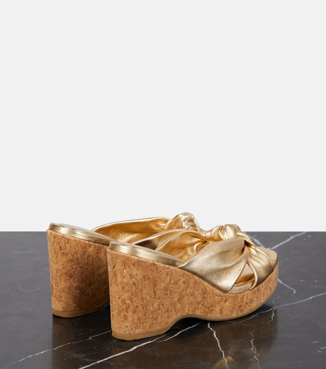 Wedge-Pantoletten Avenue aus Metallic-Leder | Jimmy Choo