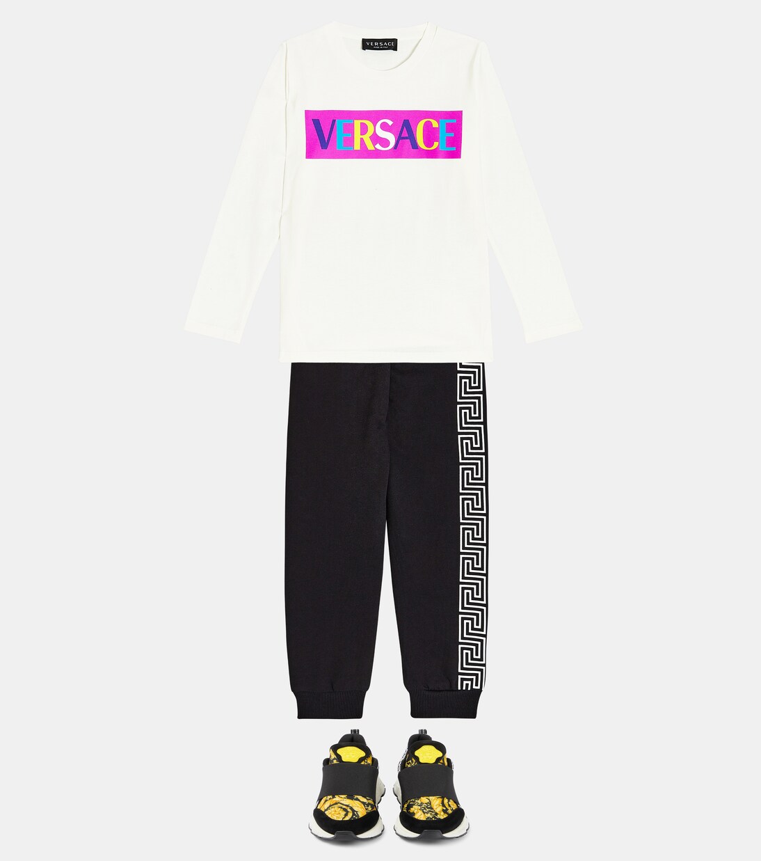 Printed cotton fleece sweatpants | Versace Kids