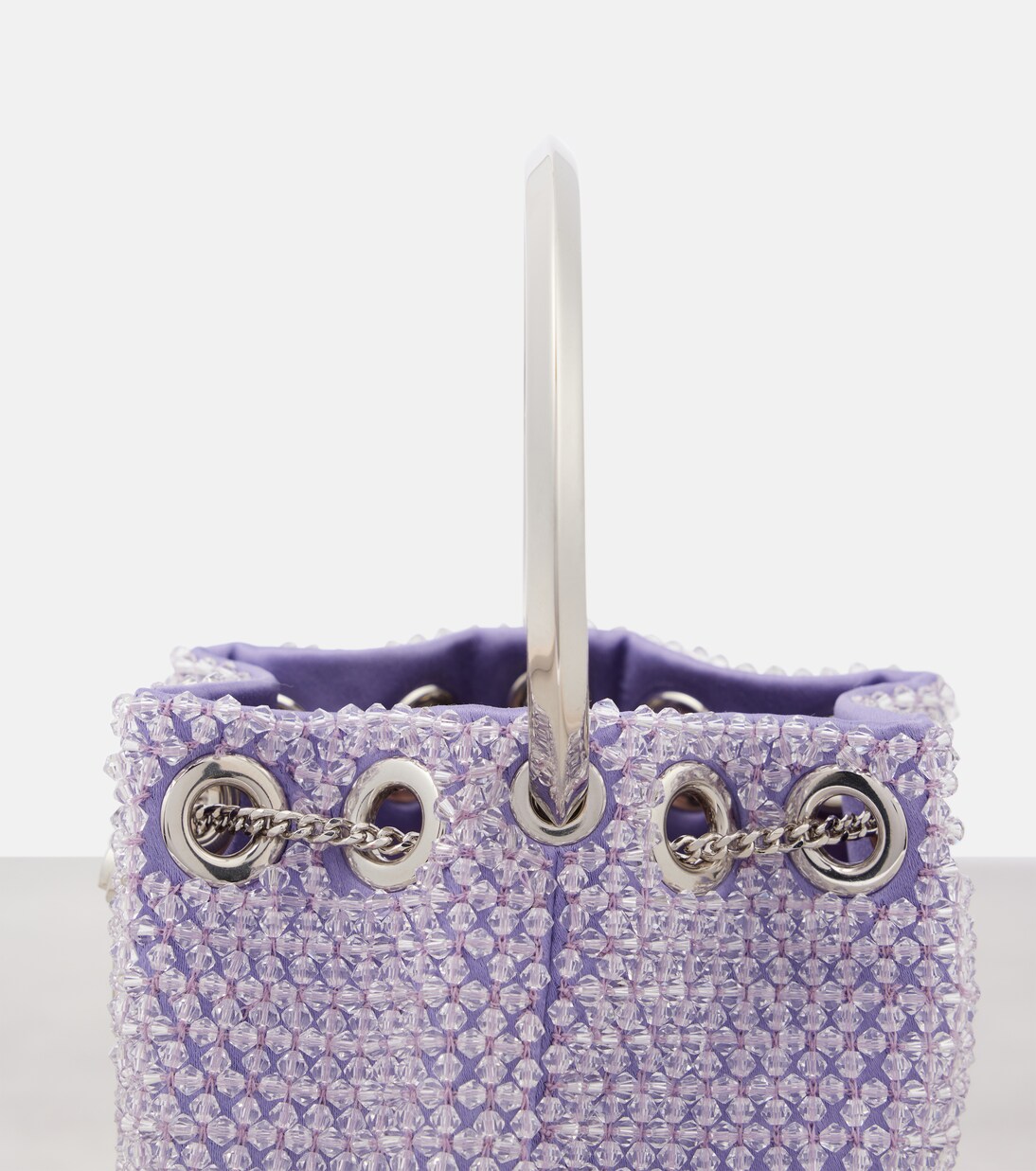 Verzierte Bucket-Bag Bon Bon Micro aus Satin | Jimmy Choo