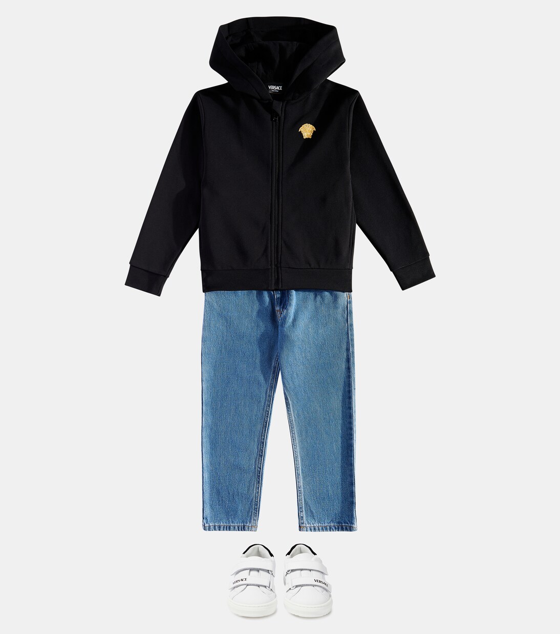 Medusa cotton jersey zip-up sweatshirt | Versace Kids