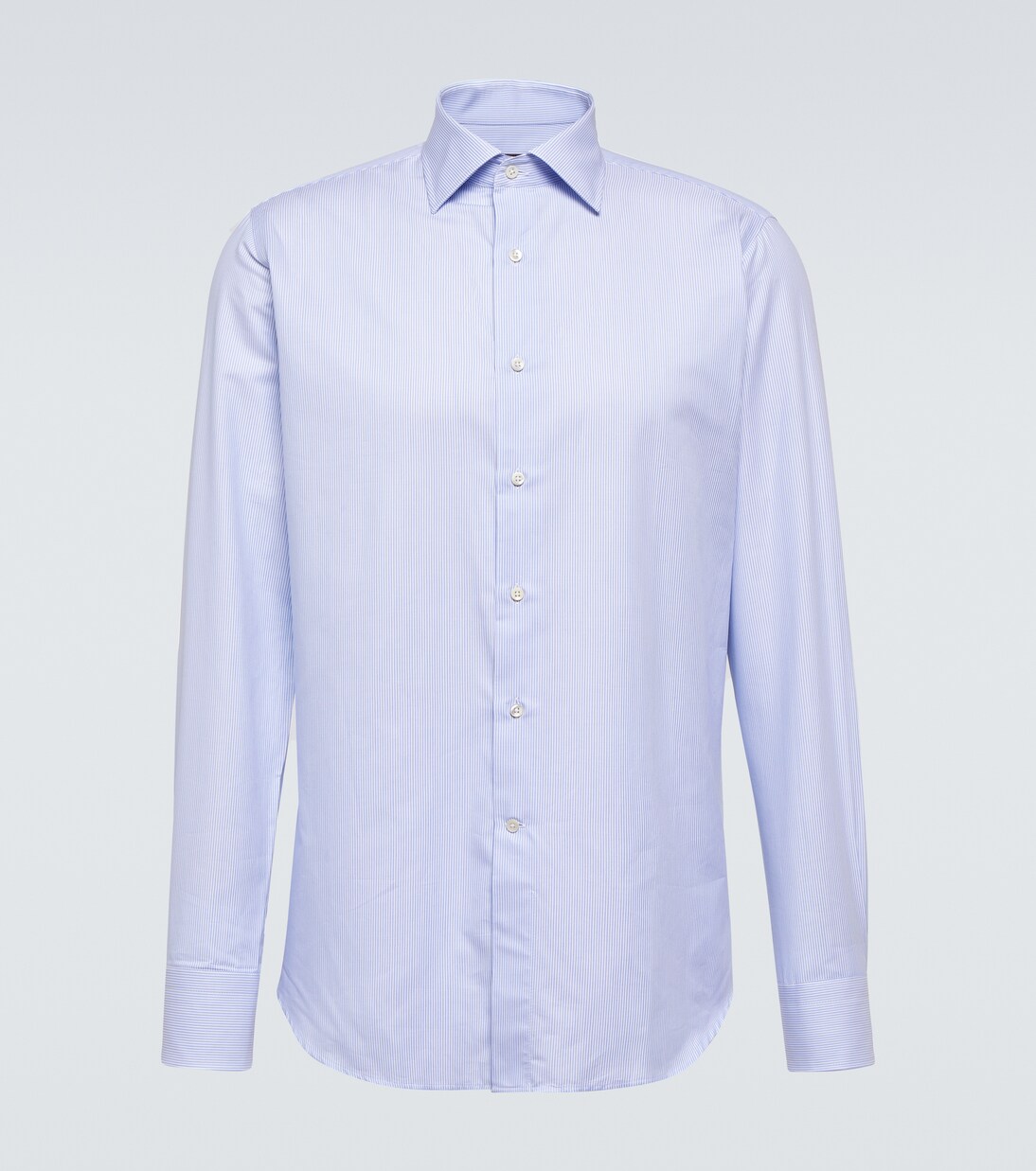 Striped cotton poplin shirt | Canali