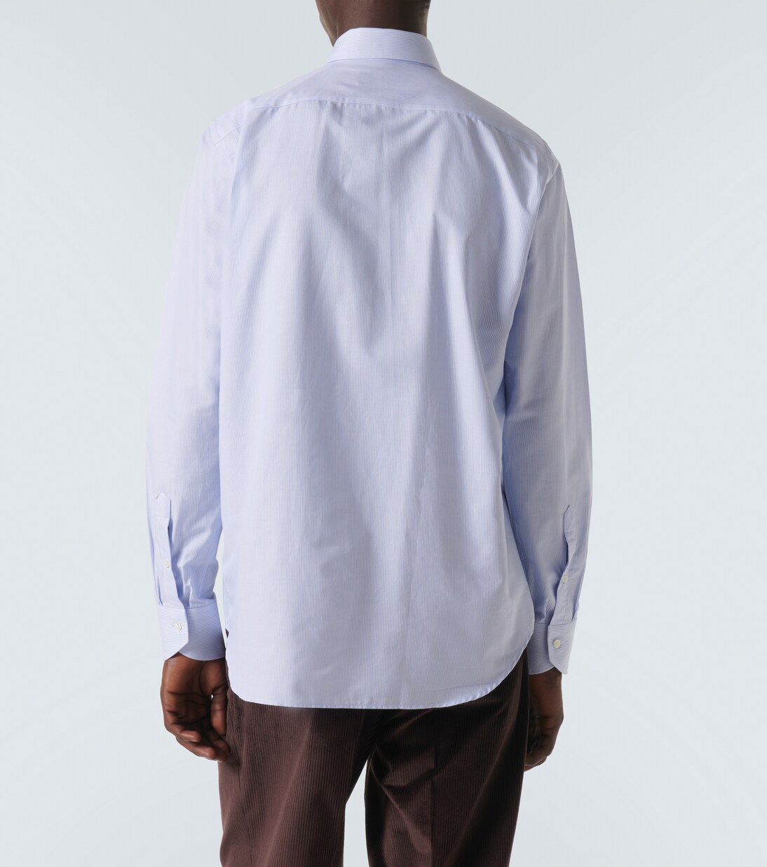 Striped cotton poplin shirt | Canali