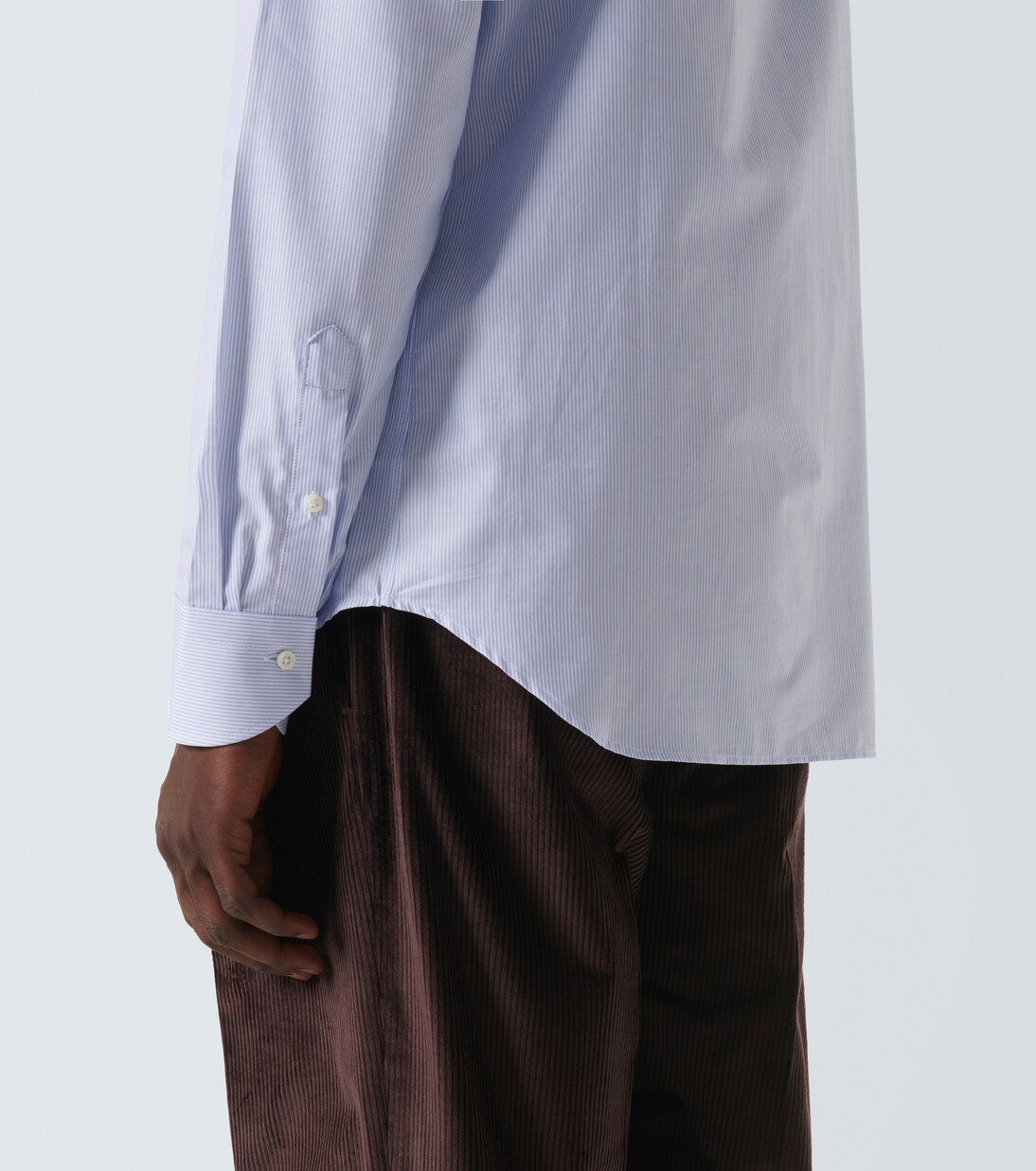 Striped cotton poplin shirt | Canali