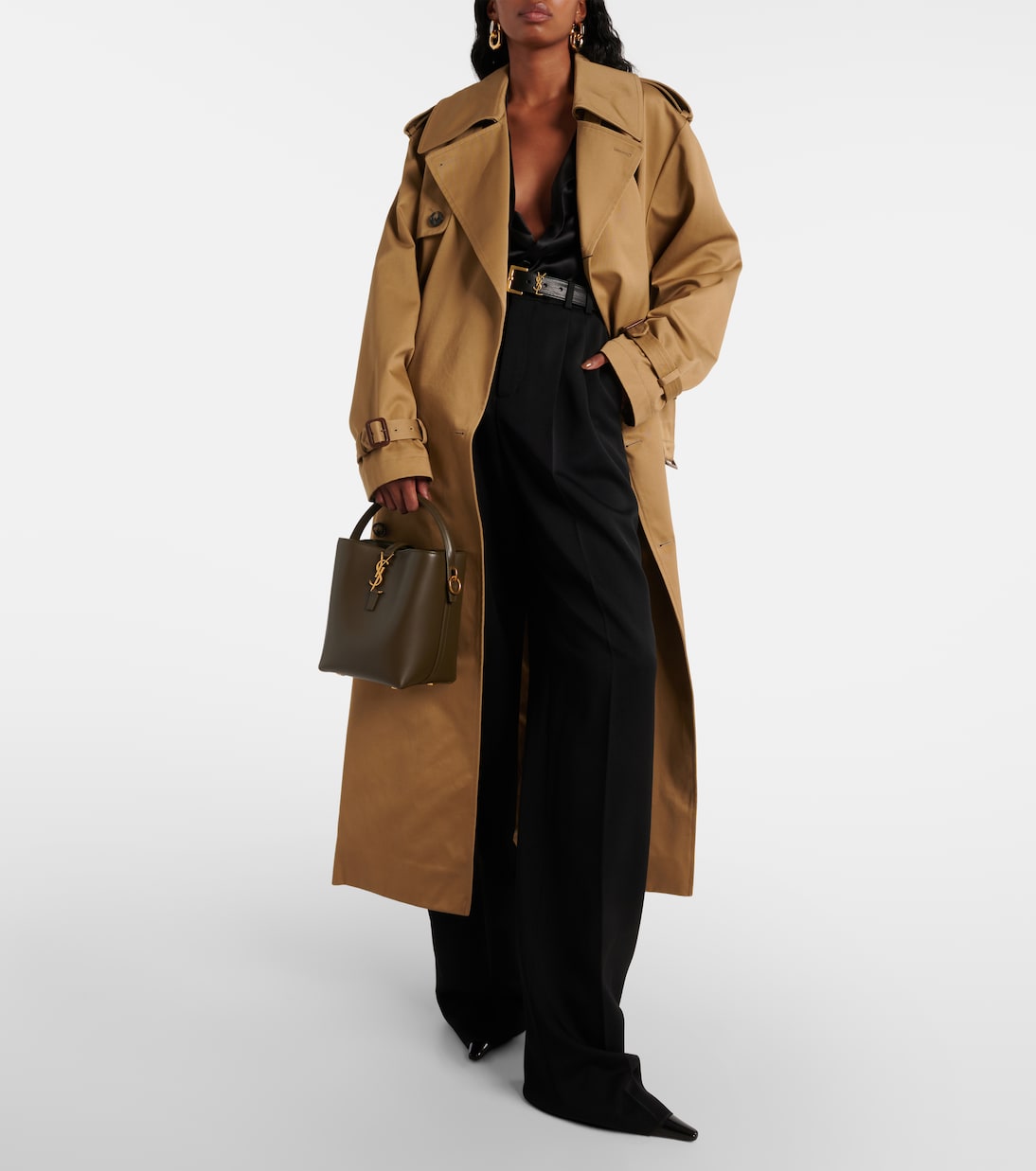 Pantalon ample à taille haute en laine | Saint Laurent