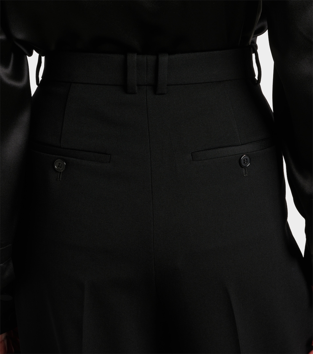 Pantalon ample à taille haute en laine | Saint Laurent