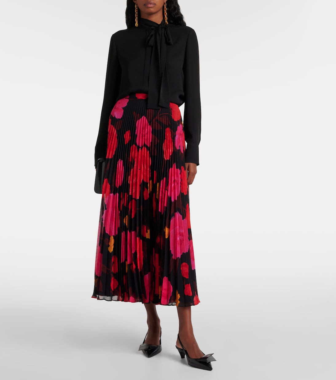 Falda midi plisada floral | Erdem