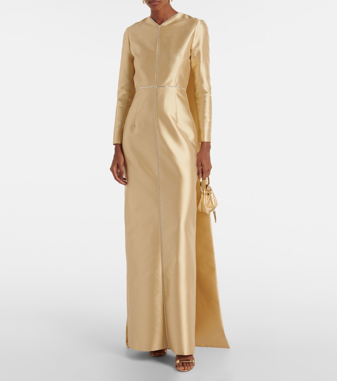 Verzierte Robe Rosamund aus Satin | Markarian