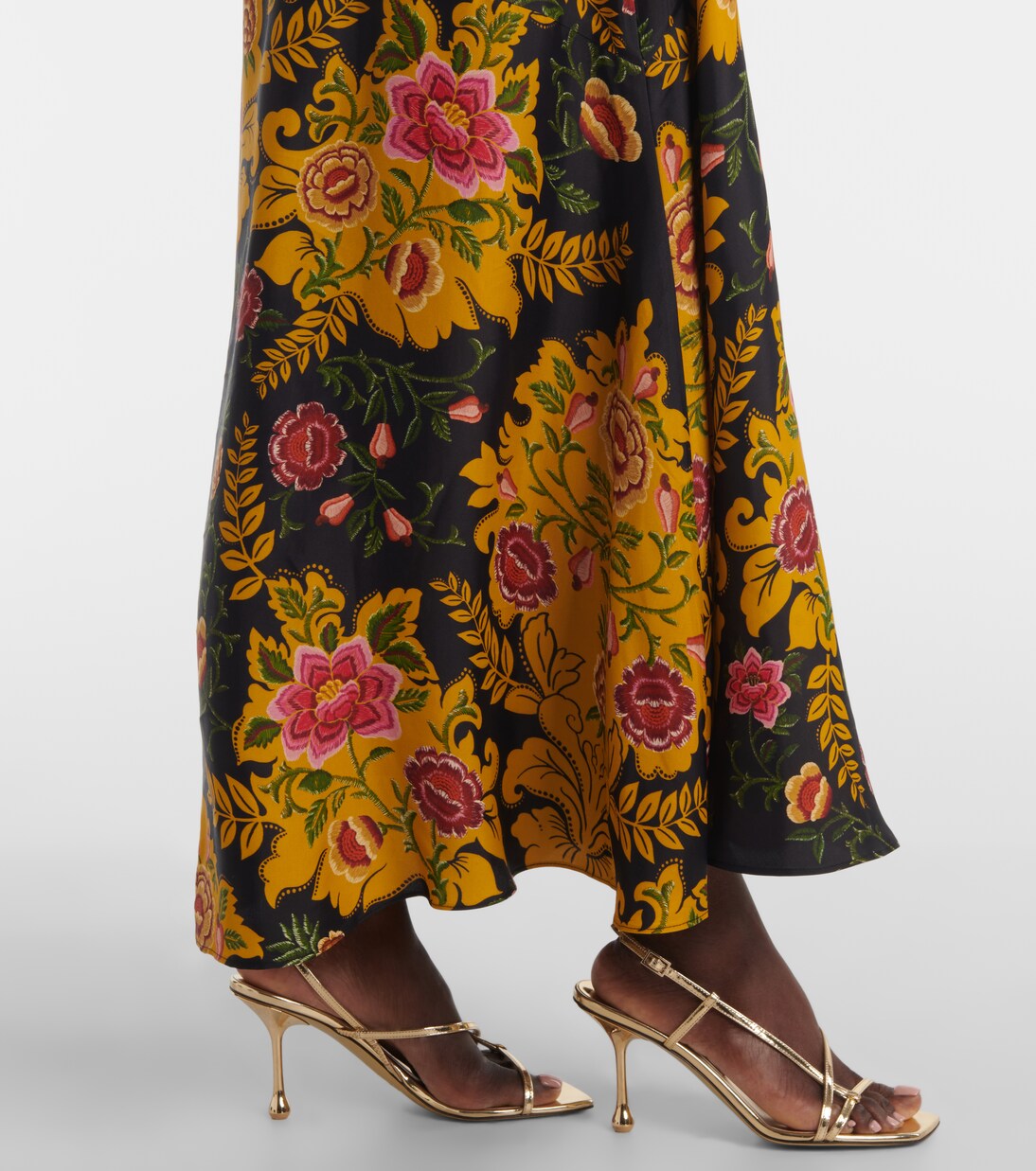 strapless open back dress Farm Rio Arabesque Mix Scarves Midi Shirt Dress main image 1