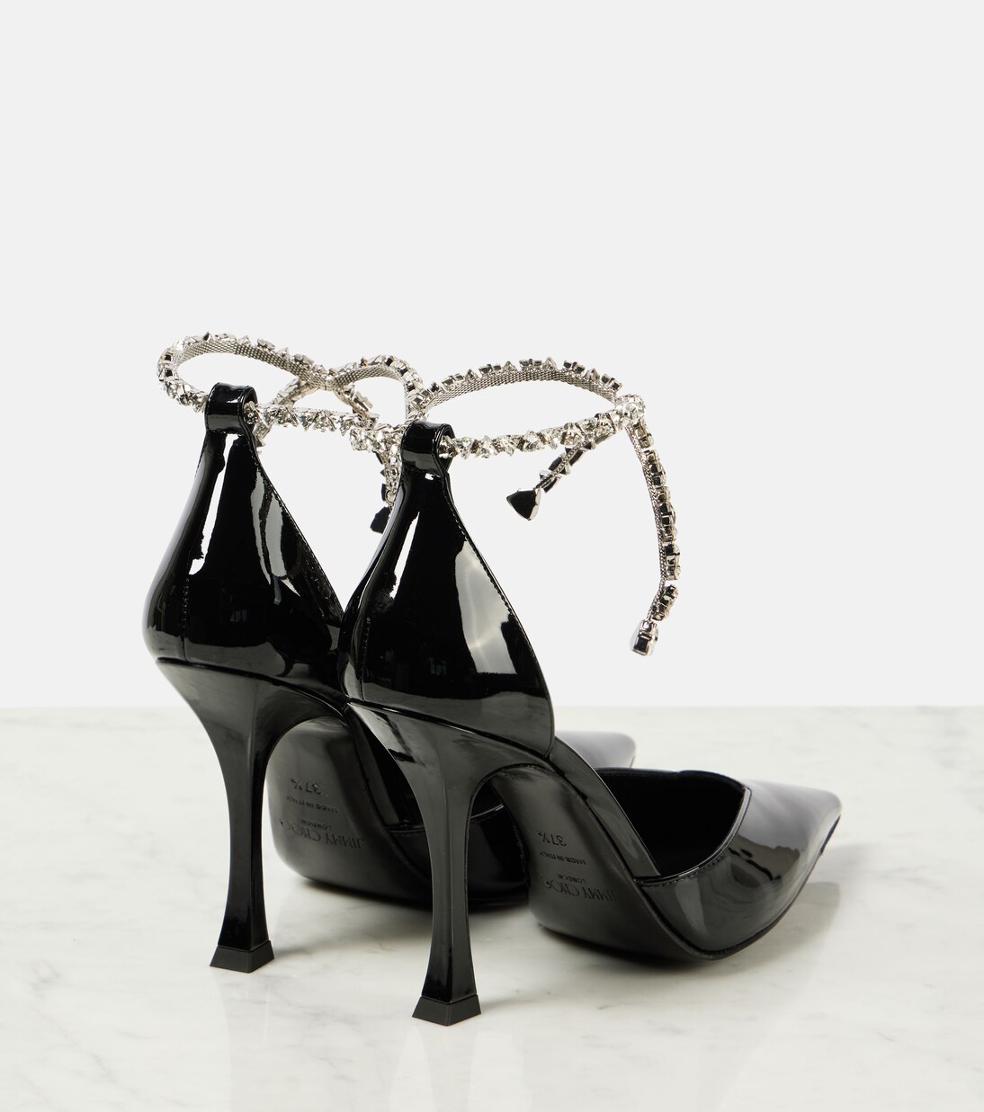 Pumps Stevie 100 aus Lackleder mit Kristallen | Jimmy Choo