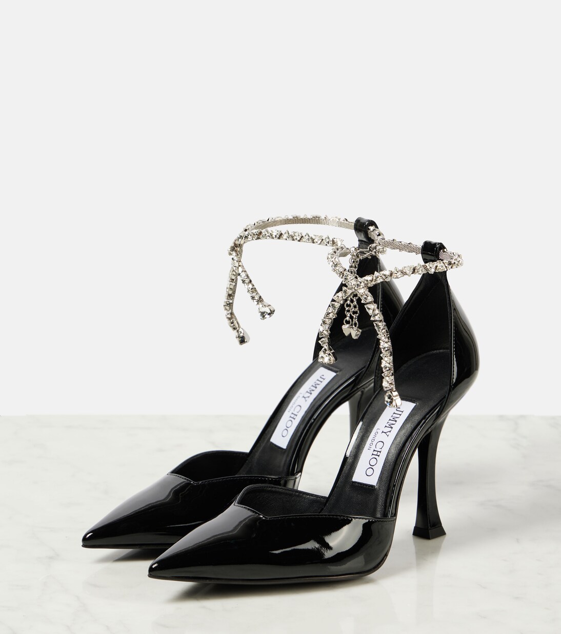 Pumps Stevie 100 aus Lackleder mit Kristallen | Jimmy Choo