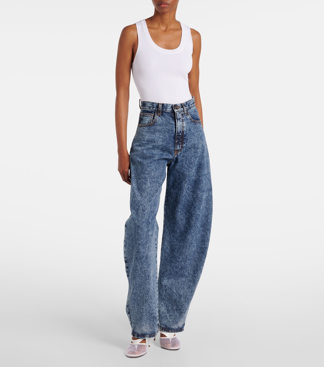 Infradito 90 fishnet patent leather pumps | Alaïa