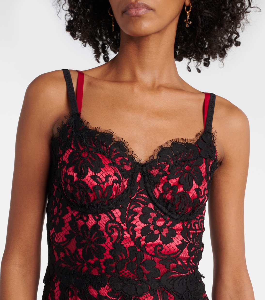 Floral cotton-blend lace slip dress | Dolce&Gabbana