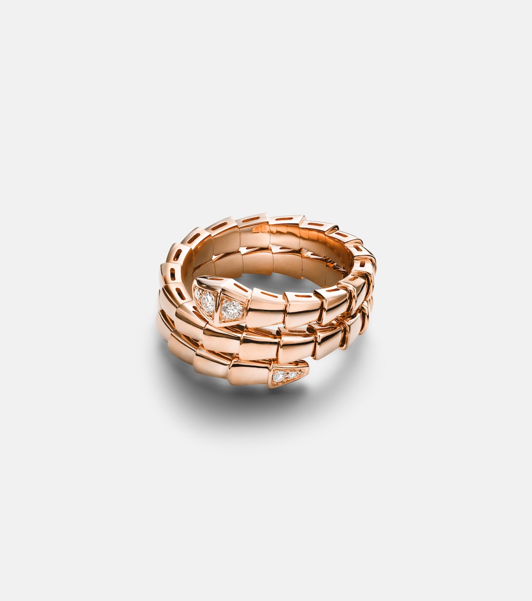Anello Serpenti Viper in oro rosa 18kt con diamanti | Bvlgari