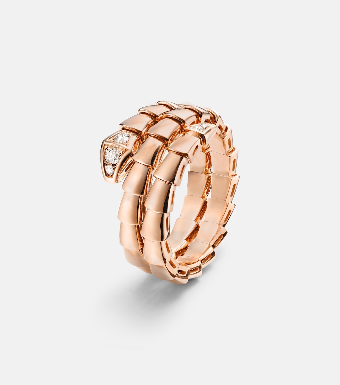 Anello Serpenti Viper in oro rosa 18kt con diamanti | Bvlgari