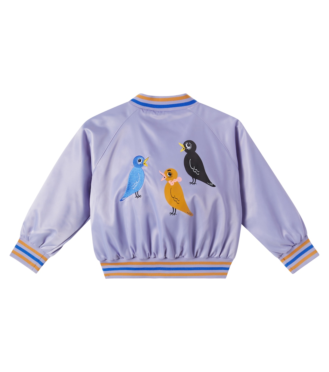 Embroidered logo satin bomber jacket | Mini Rodini