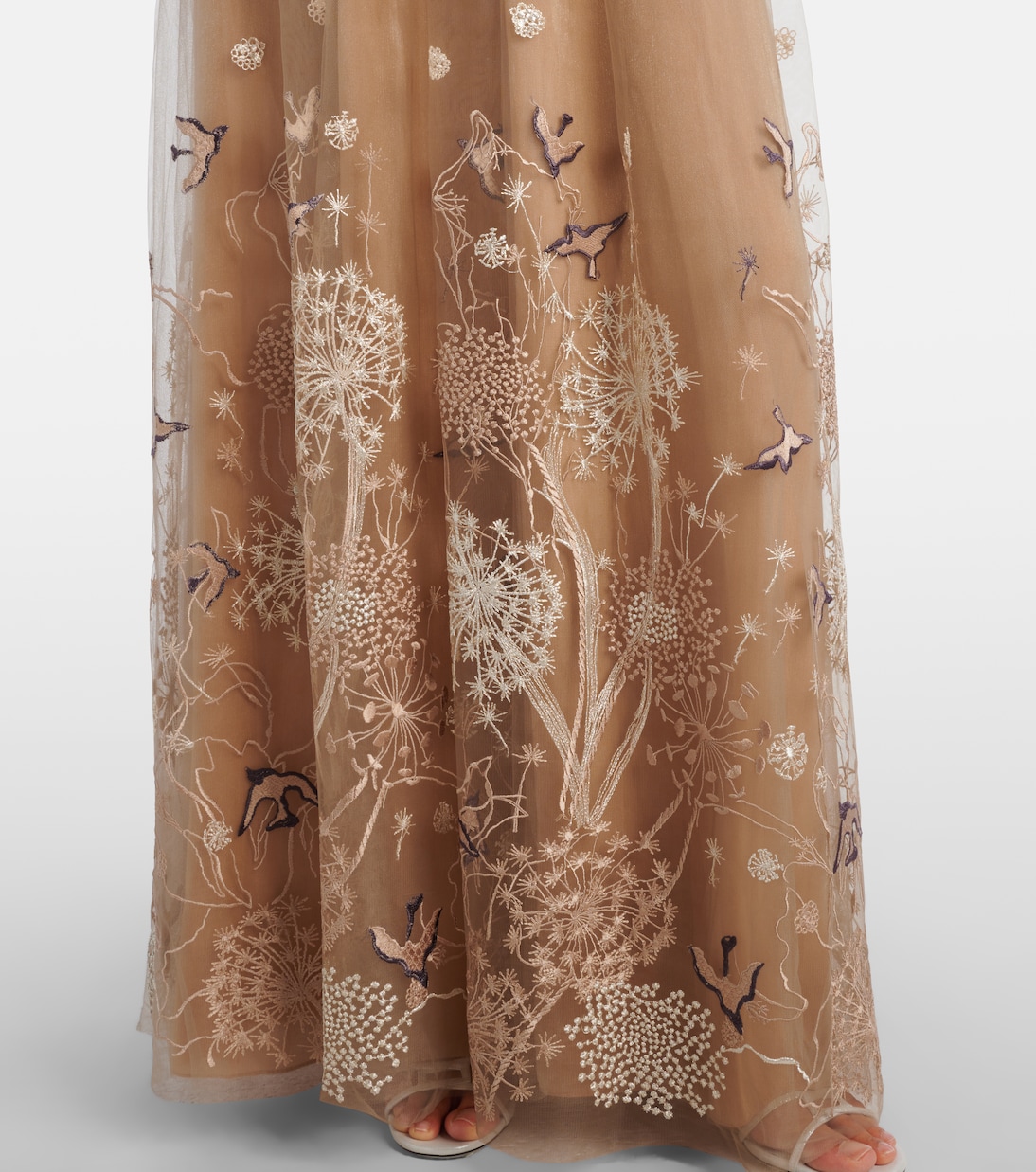 Bestickte Robe aus Tüll | Costarellos