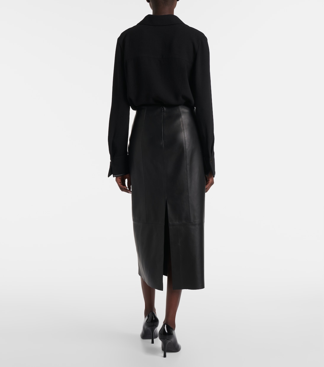 Bleistiftrock aus Leder | Vince