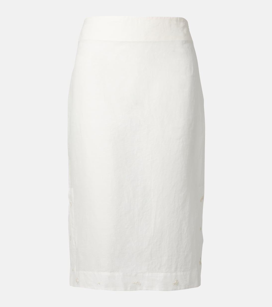 Floral semi-sheer organza pencil skirt | Róhe