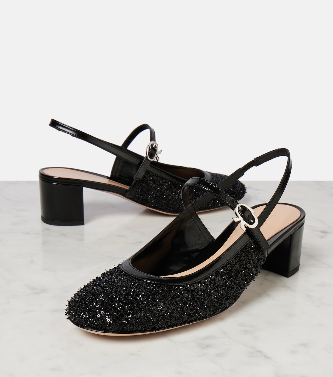 Leather-trimmed slingback pumps | Gianvito Rossi