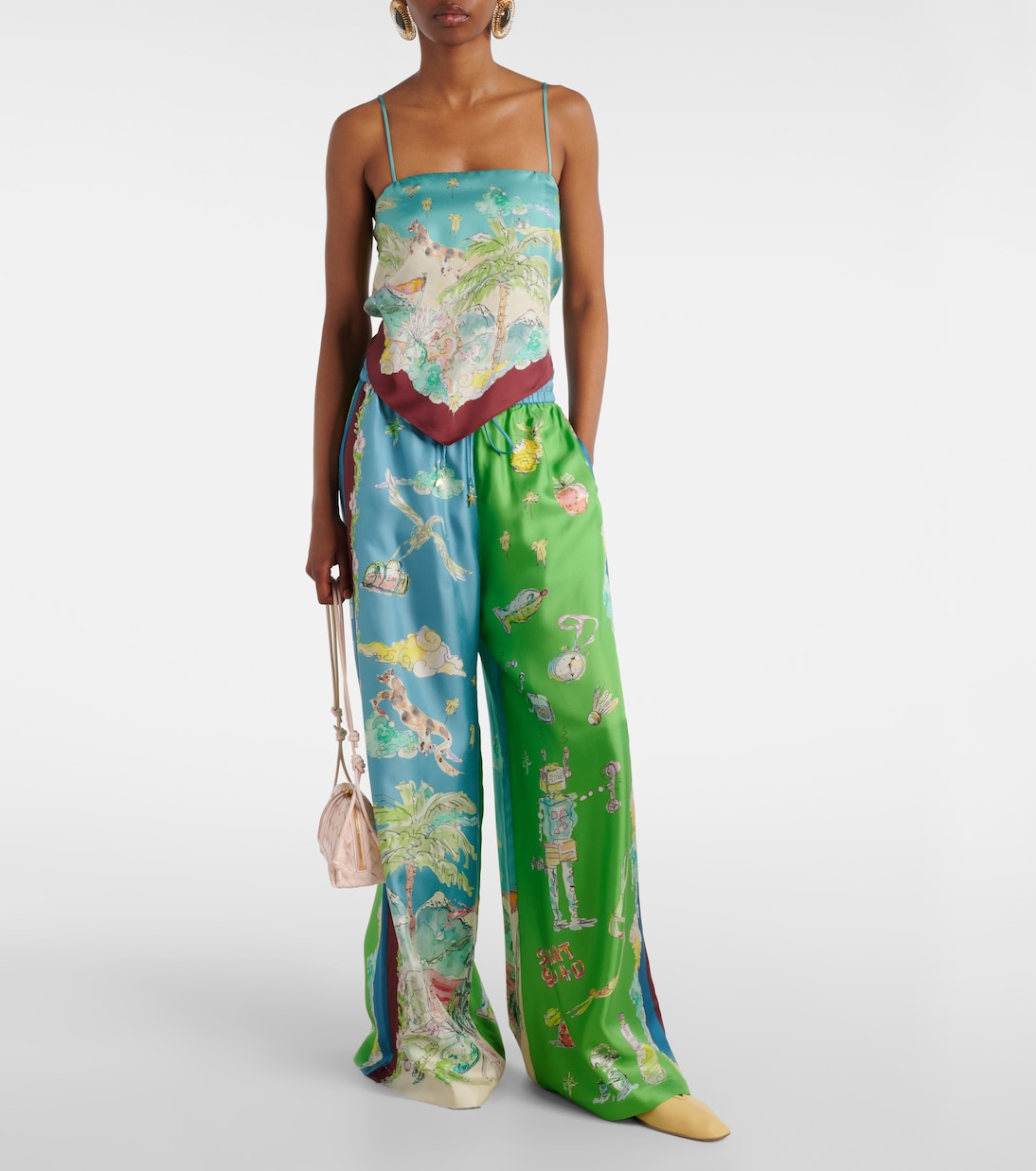 Bedrucktes Top Daria aus Seide | Alémais