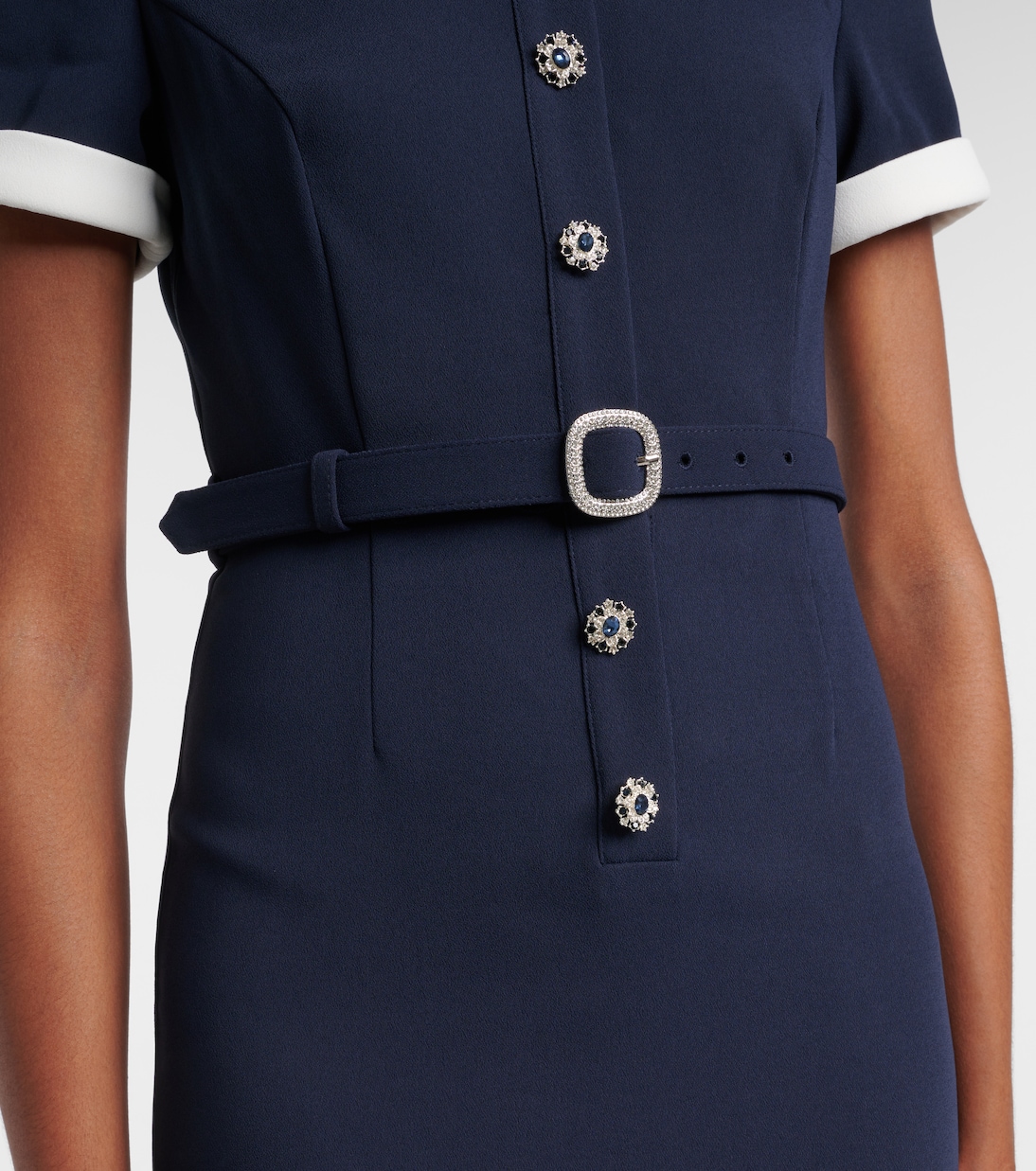 Hemdblusenkleid aus Satin mit kristallen | Self-Portrait