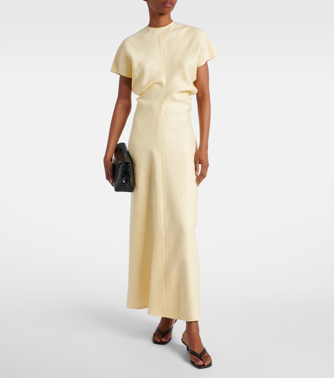 Vestido largo drapeado | Toteme