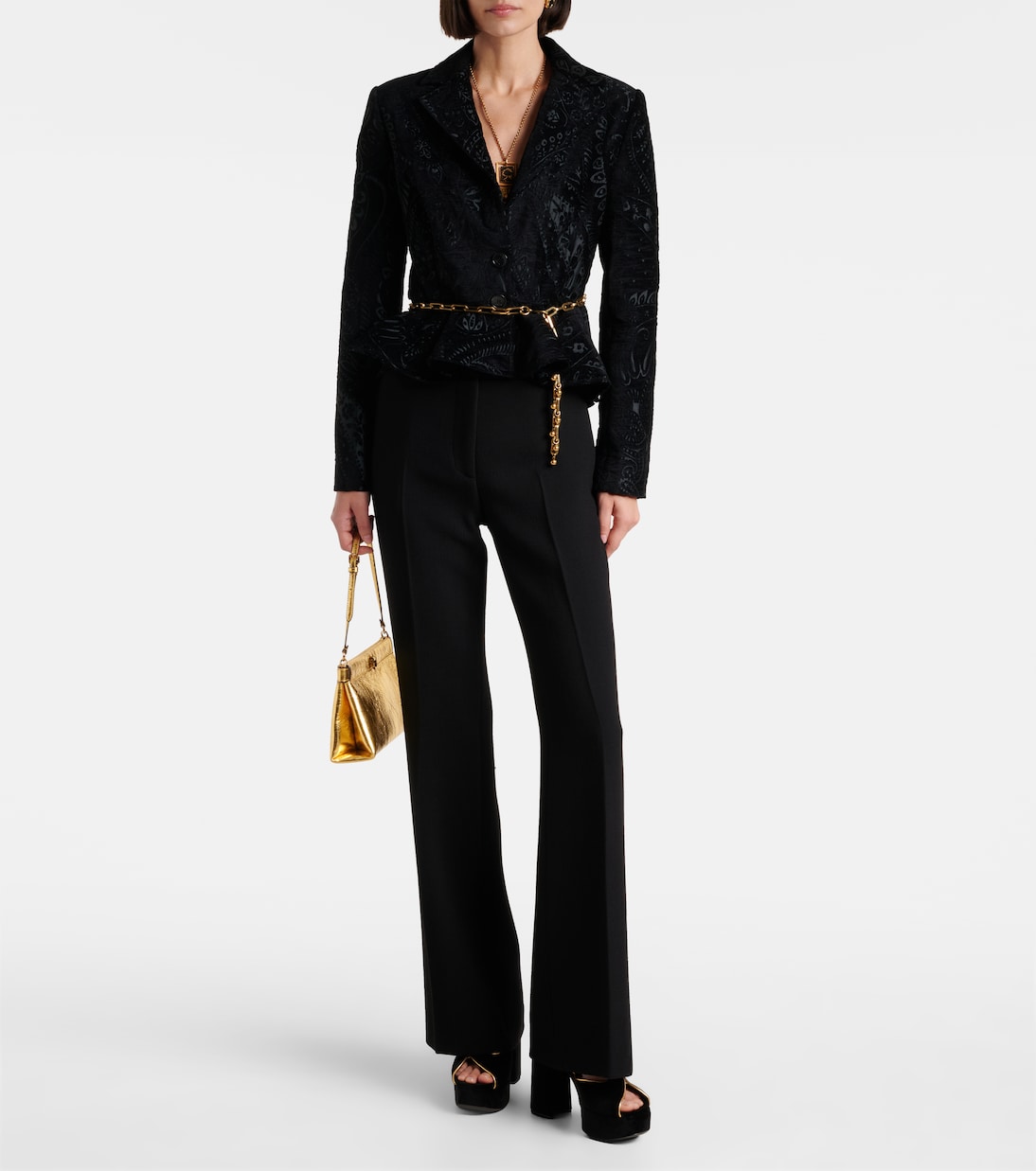 High-rise wool flared pants | Etro