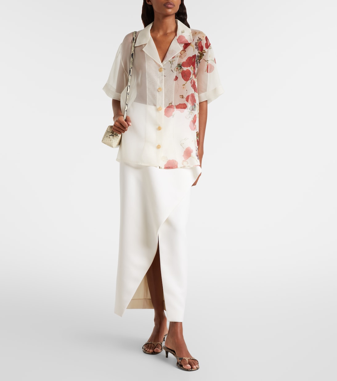 Riordan floral sheer silk organza shirt | Khaite