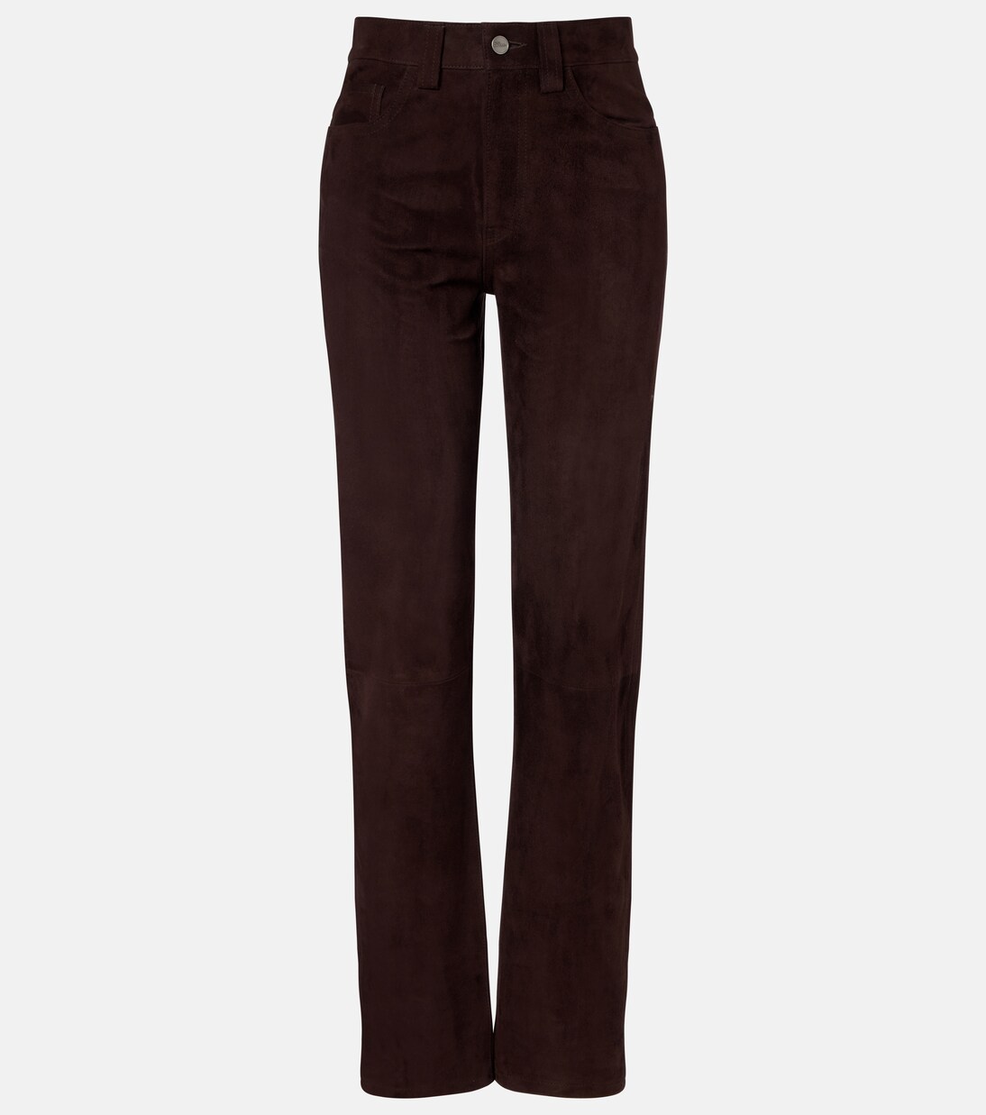 Callum high-rise suede straight pants | Khaite