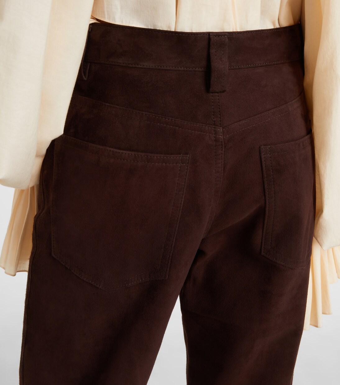 Callum high-rise suede straight pants | Khaite
