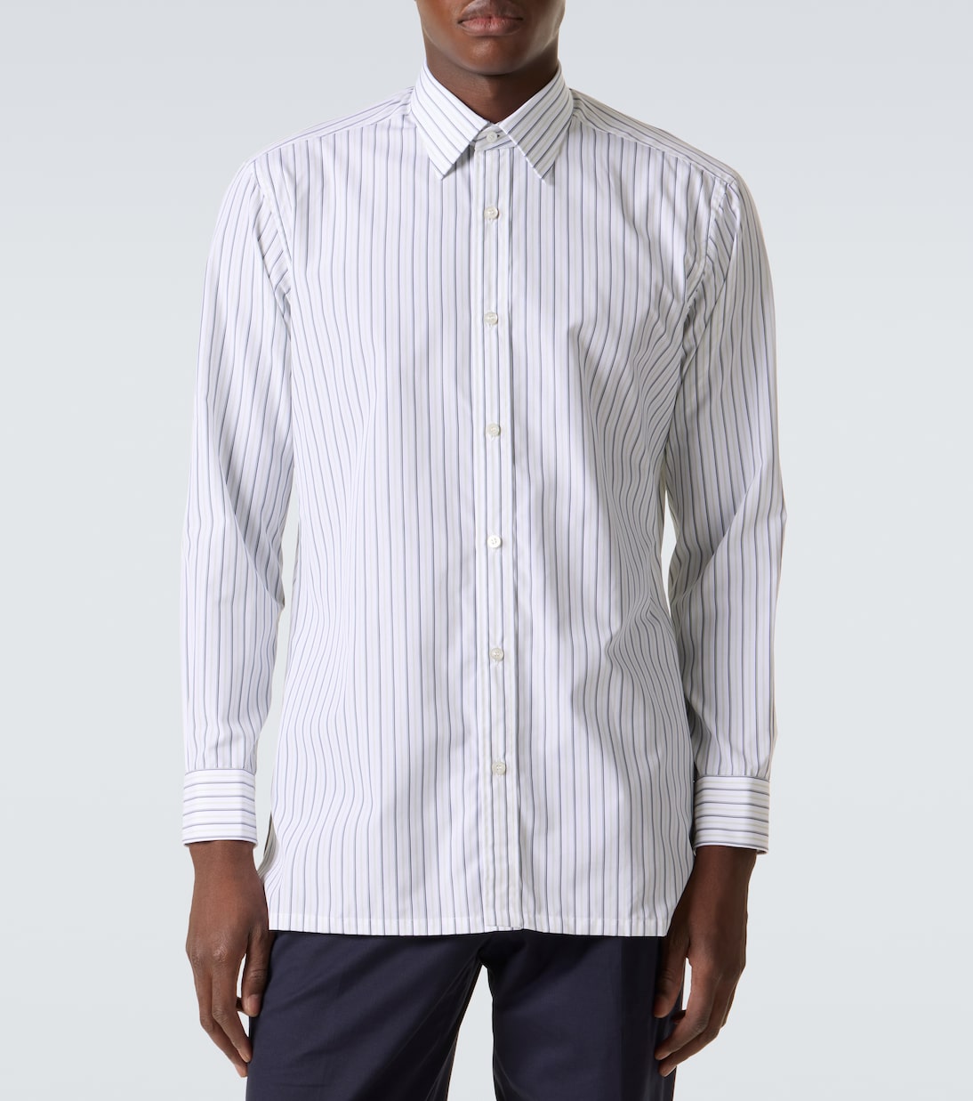 Striped cotton poplin shirt | Charvet