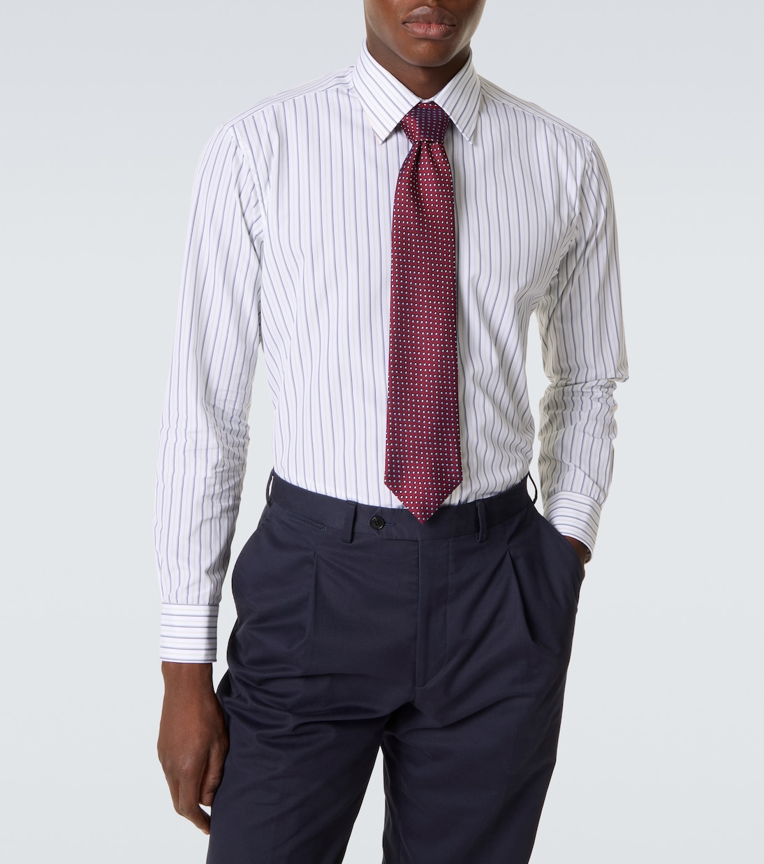 Striped cotton poplin shirt | Charvet