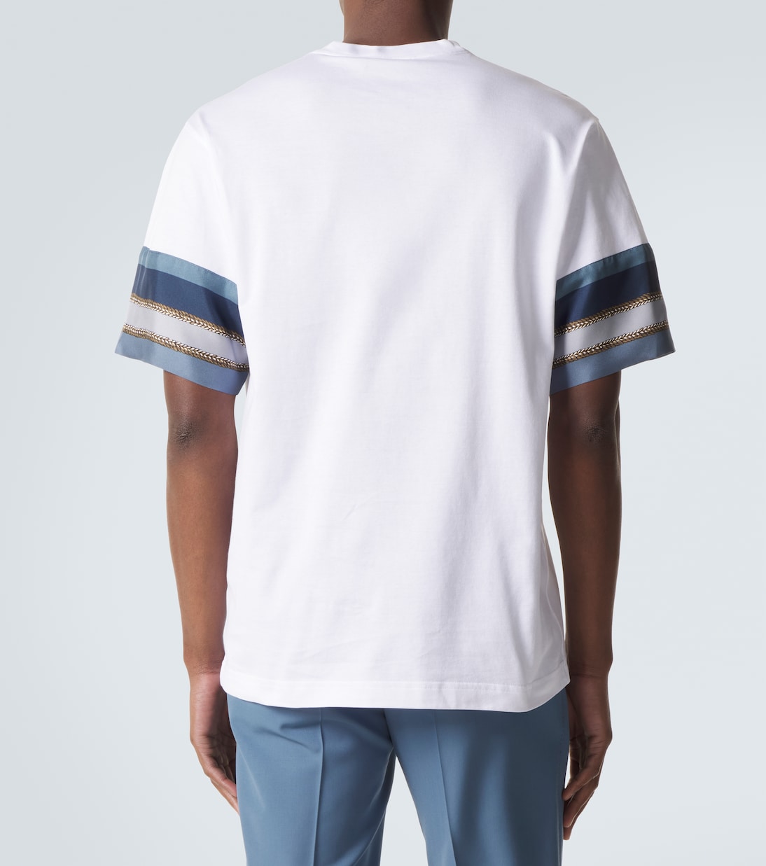 T-shirt imprimé en coton et soie mélangés | Dolce&Gabbana