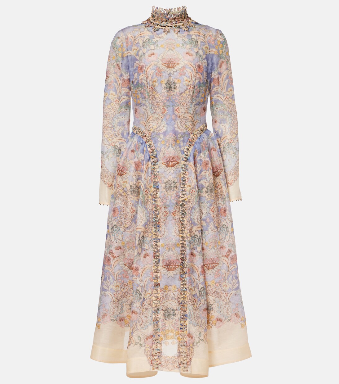 Rebellion linen and silk midi dress | Zimmermann