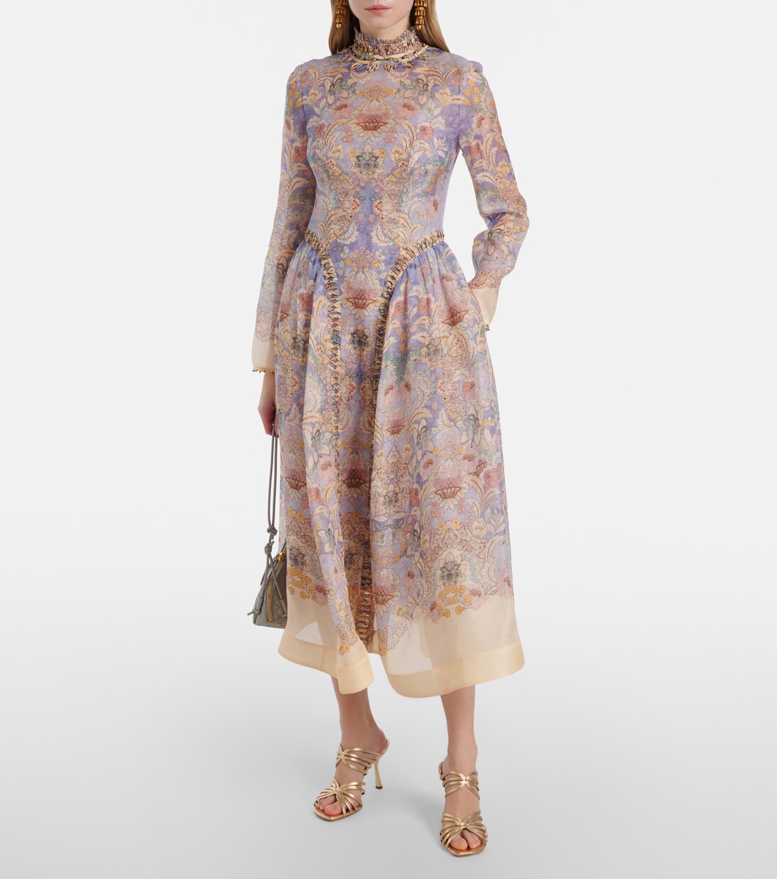 Rebellion linen and silk midi dress | Zimmermann