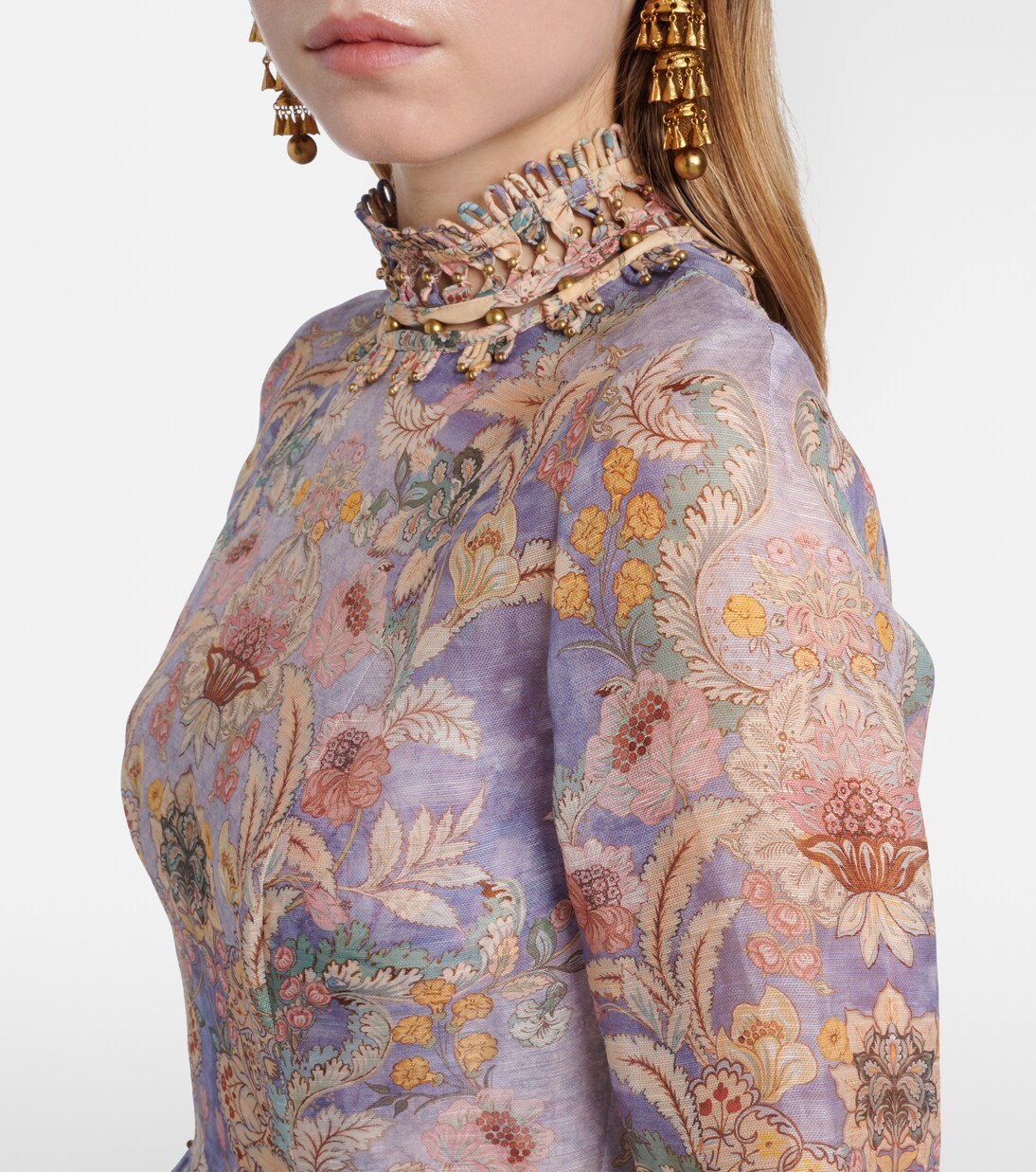 Rebellion linen and silk midi dress | Zimmermann