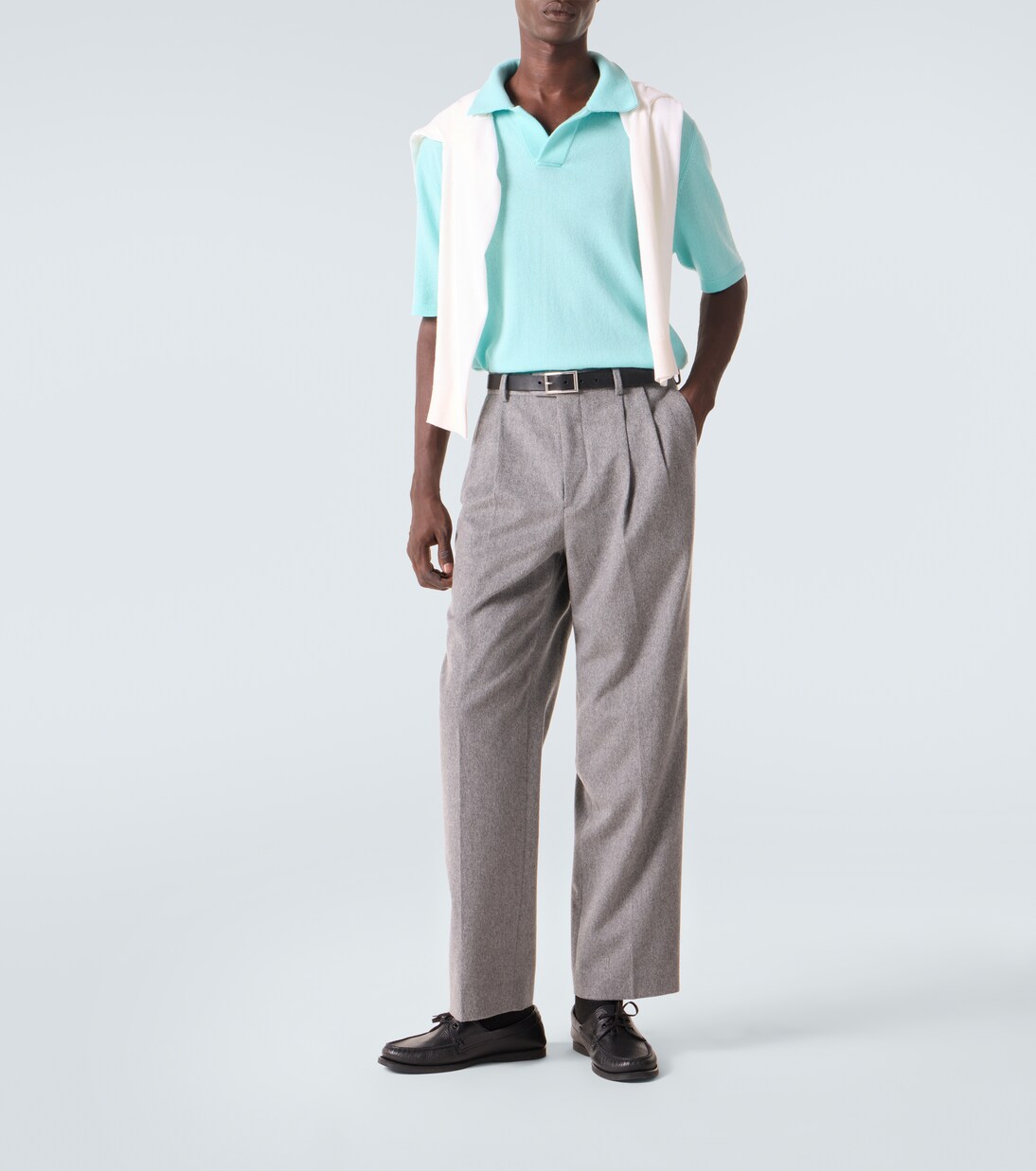 Wool and cashmere polo sweater | Allude