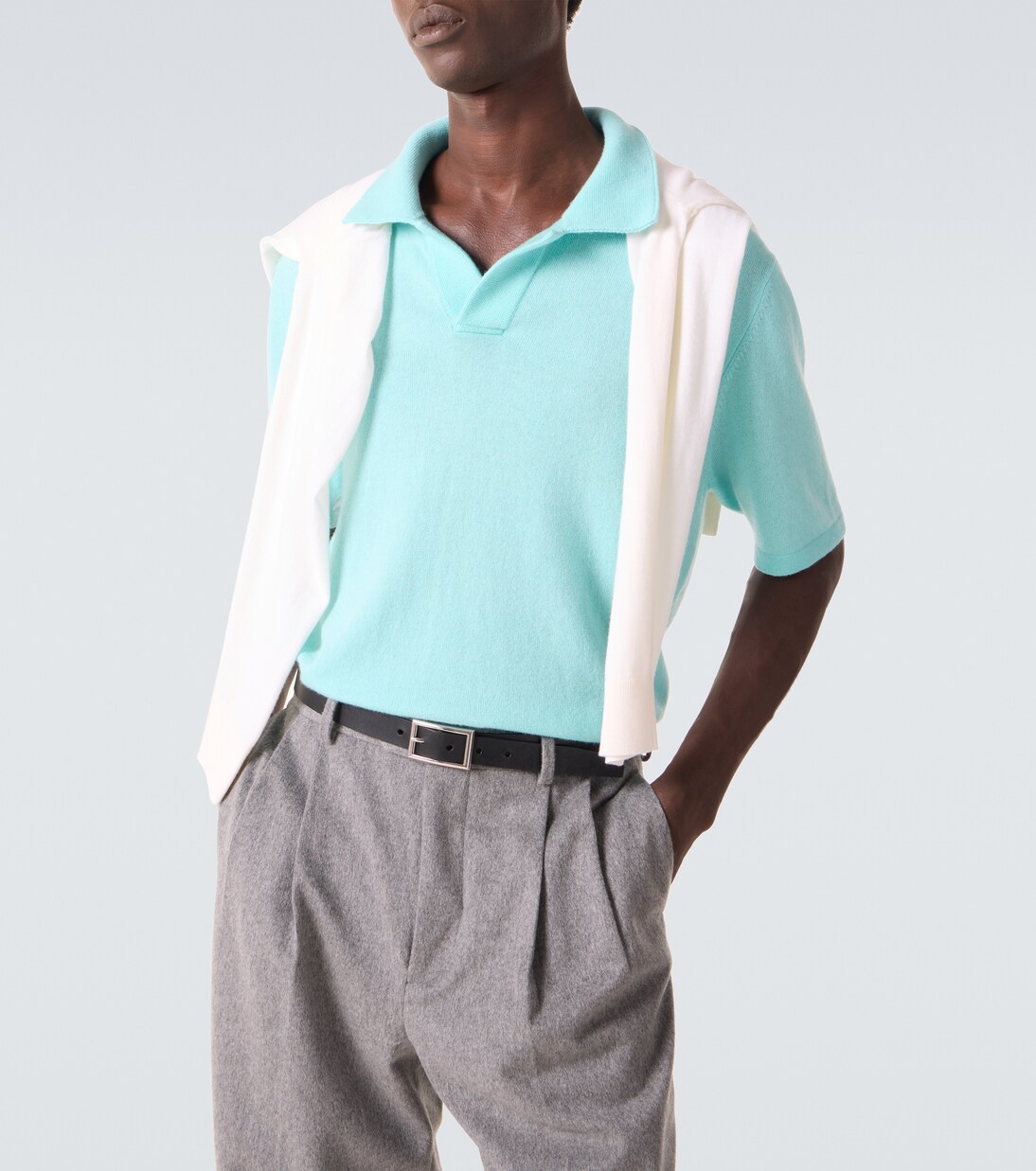 Wool and cashmere polo sweater | Allude