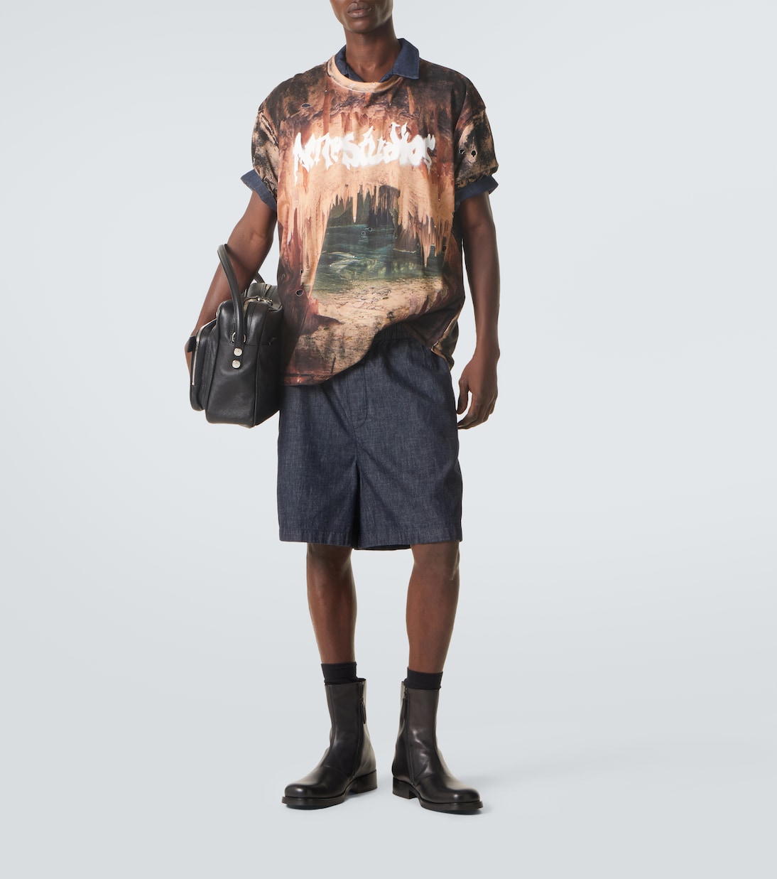 Embellished printed cotton jersey T-shirt | Acne Studios